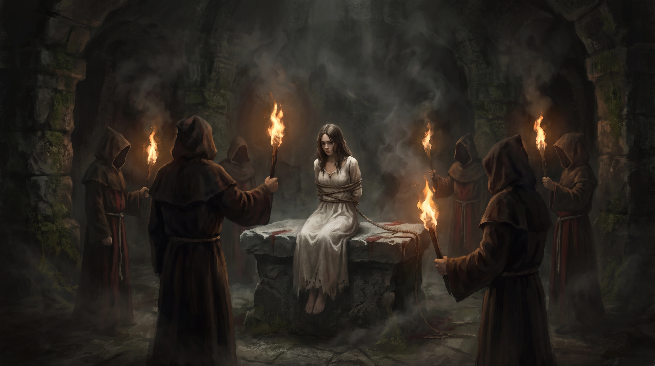Um sacrifício humano macabro durante um ritual